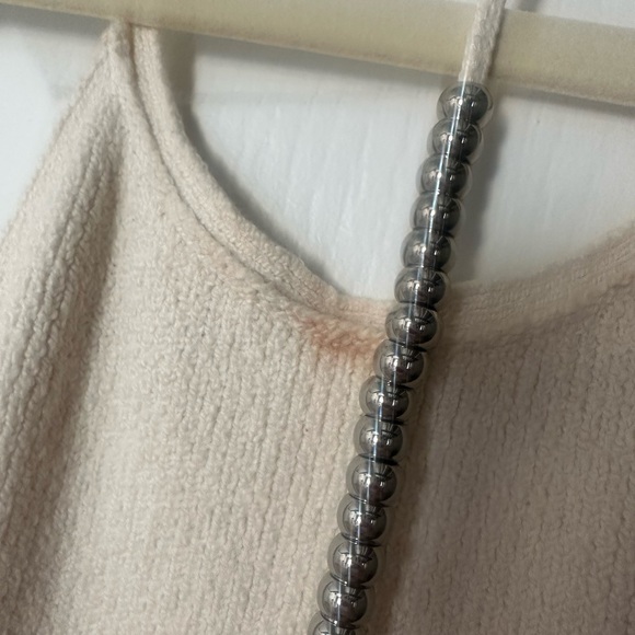 Helmut Lang Cream Knit Beaded Rib Midi Dress - Picture 12 of 12